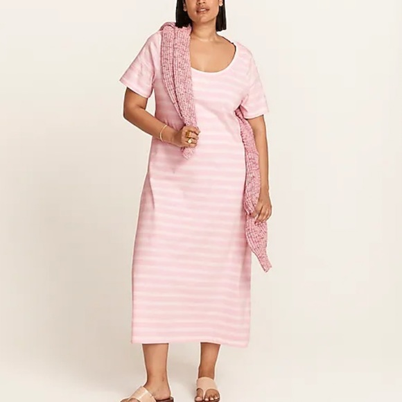 NWT J. Crew Women's Cotton Knit Midi Dress in Stripe - Picture 5 of 5
